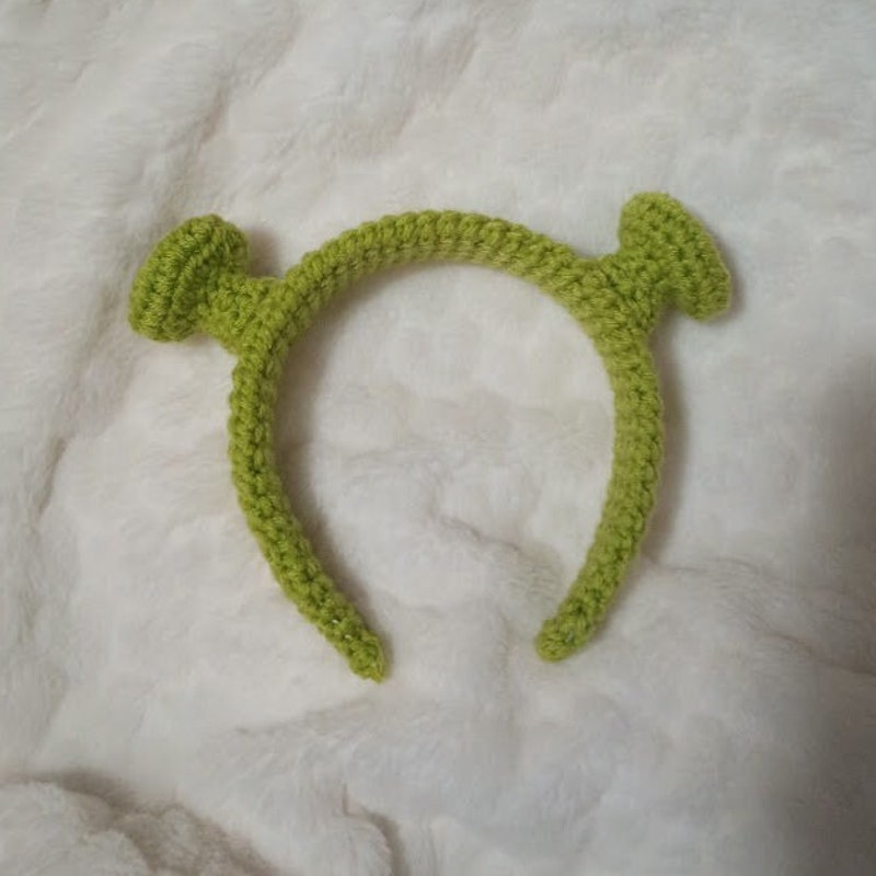 Chapeau Shrek Oreilles D'ogre Au Crochet - Fait Main, Taille Ajustable