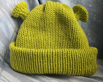 Knitted ogre Beanie, Handmade Beanie, rave, gift, hat, Christmas gift