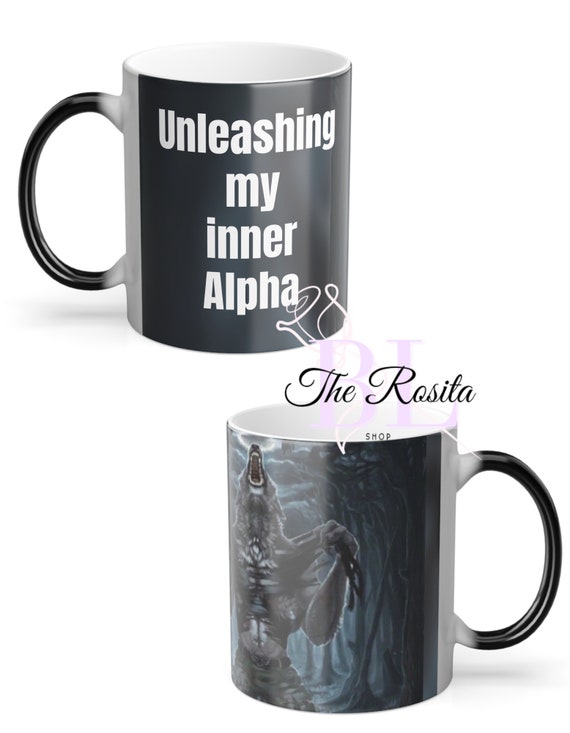 Alpha Color Morphing Mug, 11oz, Meme, Wolf, Furry, Gag Gift