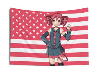Teto Synthesizer Anime Wall Tapestry for Music Lovers - Indoor Wall Tapestries, Utaliod, American Flag Design, Home Decor, Room Decor,