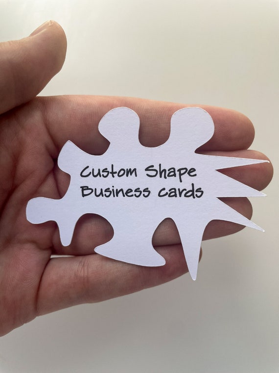 Custom Shape Business Cards Unique Business Cards Die Cut Etsy