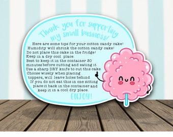 Information Card for Cotton Candy Cake