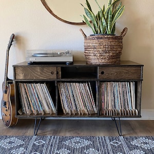 Credenza, Record Storage, Component Storage, Record Cabinet, Component Shelf, Mid Century Modern, Sideboard, TV Stand, Vinyl Record Console