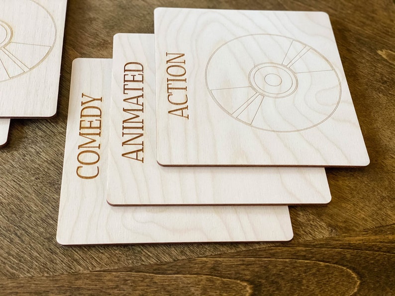 Laser Engraved Baltic Birch DVD Dividers, Movie Organizers - Etsy