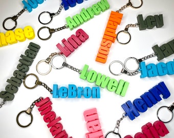 Personalized 3D Printed Name Keychain, Backpack Tag