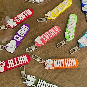 Cute Animals - Custom keychain, Personalized name tag, name keychain for kids, custom name keychain, luggage tag, backpack tag, Personalized