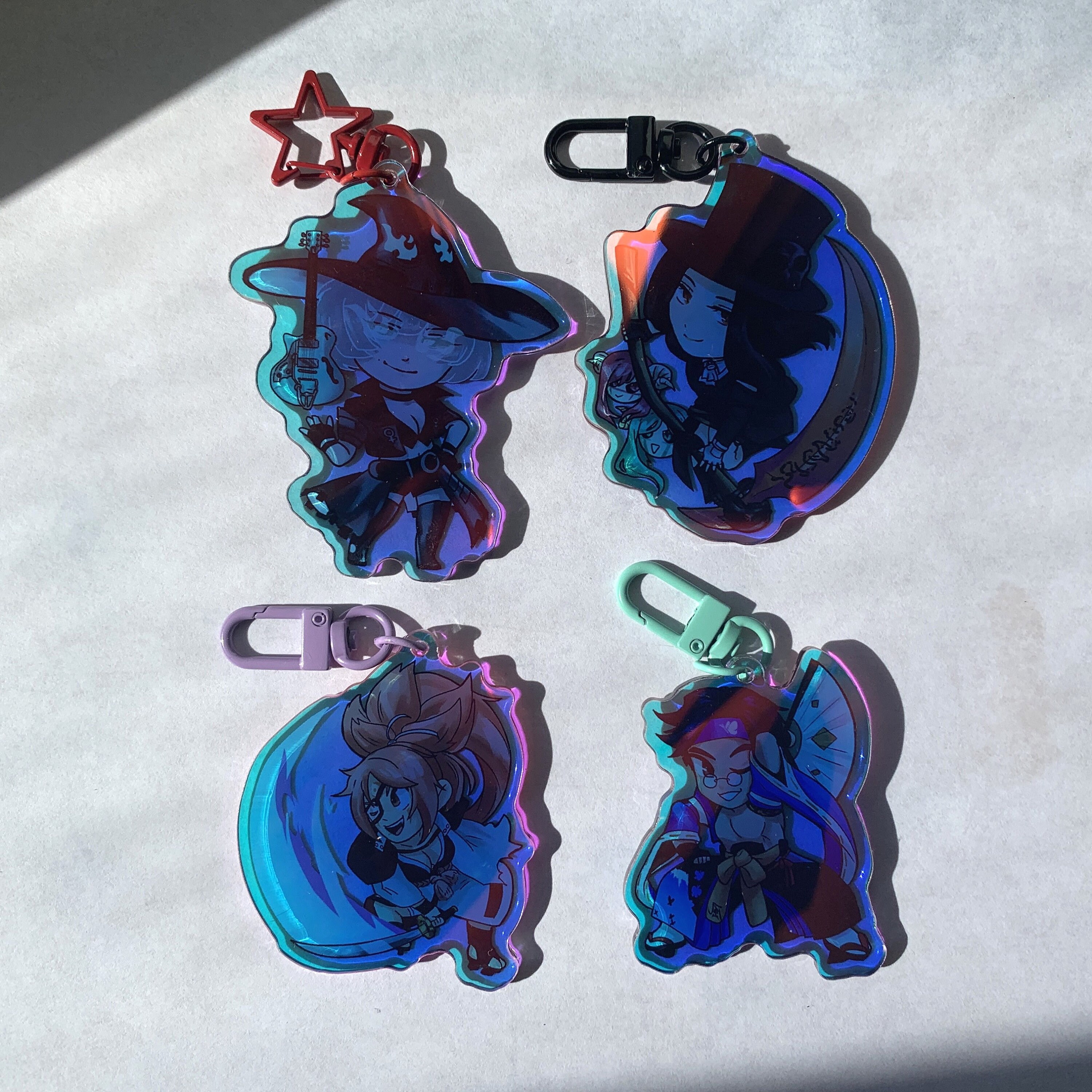 Guilty Gear Girls May and Bridget Acrylic Epoxy Holo Charms 