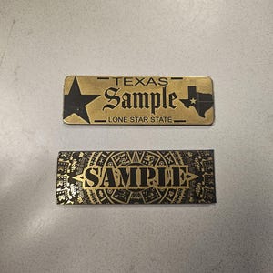 Brass name tags with/ without background