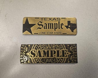 Brass name tags with/ without background