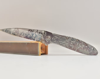 American hunter Themed Kershaw leek 1660 Annealed US made knife