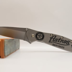 Houston Astros Themed Kershaw leek 1660 Annealed 1SIDE HANDLE only US made knife