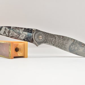 Mexican gunslinger Themed Kershaw leek 1660 Annealed US made knife
