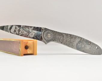 Mexican gunslinger Themed Kershaw leek 1660 Annealed US made knife