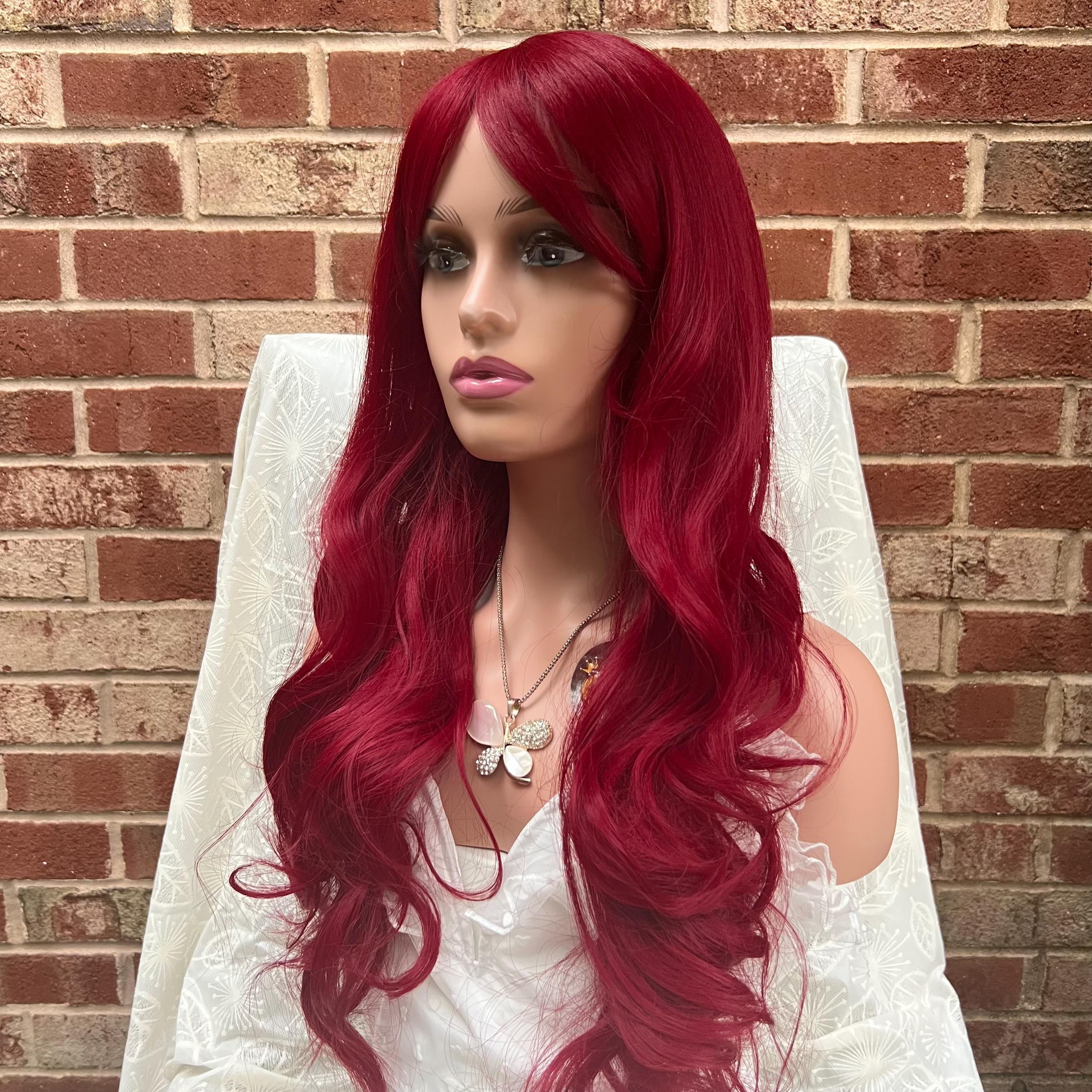 Women Cosplay Daily Natural Hair Wig Heat Resistant Fiber - Burgundy Sf501aeb35c8843849294d589c1266  main image 4