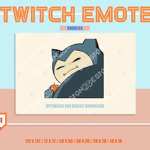 Twitch Emote (transparent) / Greedy Snorlax, Mine, Greedy Emotes / Cute Snorlax meme Sub Emoji for streamer
