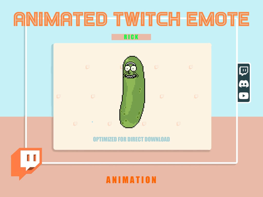 ANIAMTED Pickle Rick Emote/ Emoji Cute With Transparent Background Etsy