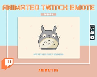 ANIMADO Salto Pixelado Totoro Ghibli emote / emoji con fondo transparente
