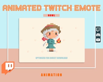 ANIAMTED Heulen bewegliche Burg Pixelated Emote/ Emoji Japan/ STUDIO GHIBLI niedlich mit transparentem Hintergrund
