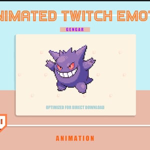 Emote/emoji pixelado de GENGAR bailando ANIMADO