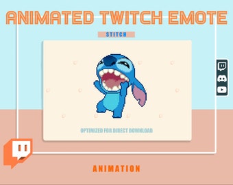 ANIAMTED dancing stitch Pixelated emote/ emoji cute with transparent Background