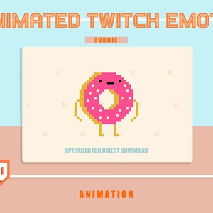 Animated FOODIE Donut emote, Twitch, Discord, emoji sticker, w/ Transparent Background is ready to use!