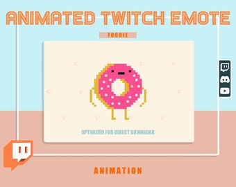Animiertes FOODIE Donut Emote, Twitch, Discord, Emoji-Aufkleber mit transparentem Hintergrund ist bereit zu verwenden!
