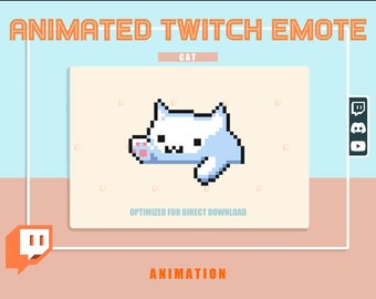 Animiertes niedliches, tippendes KATZE-Emote (TRANSPARENTER Hintergrund) Emote / Emoji ist einsatzbereit!