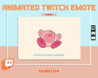 ANIMIERTE gequetschte Kirby pixelige Emote/ Emoji für zucken/ Zwietracht/ Chat ist gebrauchsfertig!