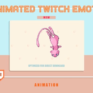 ANIMATED cute MEW flying Emote / Emoji w/ Transparent Background