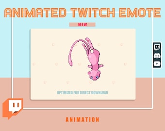 ANIMIERTES süßes MEW fliegendes Emote / Emoji mit transparentem Hintergrund