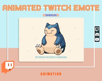 ANIMIERTE Squishy SNORLAX gepixeltes Pokemon Emote / Emoji