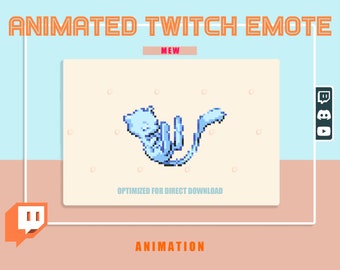 ANIMIERTES süßes MEW fliegendes Emote / Emoji mit transparentem Hintergrund