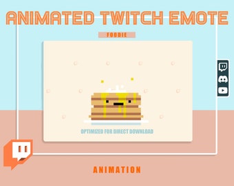 Animiertes FOODIE Pixelated Pfannkuchen Emote, Twitch, Discord, Emoji-Aufkleber, mit transparentem Hintergrund ist bereit zu verwenden!