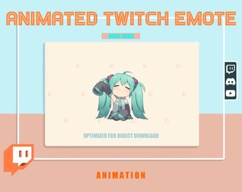 ANIMIERTES winkendes Hatsune Miku Emote / Emoji