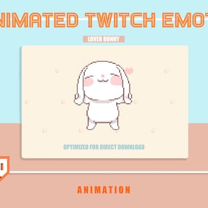 ANIMADO Lover Bunny Pixelated emote (fondo TRANSPARENTE) emote/ emoji/ twitch