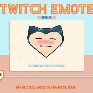 Twitch Emote (transparent) / Heart Snorlax, Mine, Greedy Emotes / Cute Snorlax meme Sub Emoji for streamer