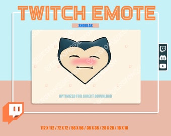 Twitch Emote (transparent) / Heart Snorlax, Mine, Greedy Emotes / Cute Snorlax meme Sub Emoji for streamer