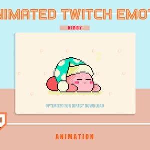 ANIMATED sleeping Kirby pixelated emote/ emoji for twitch/ discord