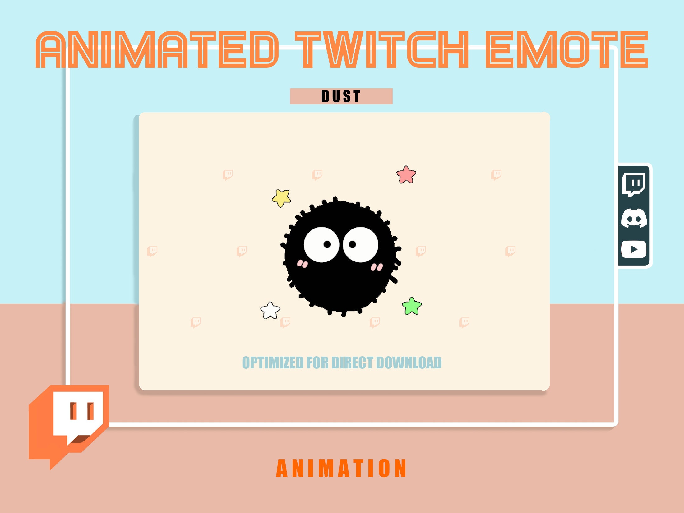 ANIAMTED Dancing Dust Bunny From Studio Ghibli Emote/ Emoji Japan/ Spirited Away Cute With