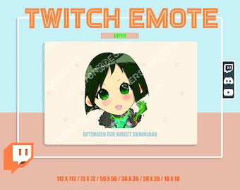 Chibi Viper Emote!!! (Transparenter Hintergrund) Süßes Anime Mädchen, Sign Emotes, INSTANT DOWNLOAD