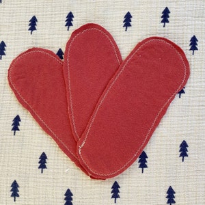 Upcycled cotton hemp diaper doubler in red