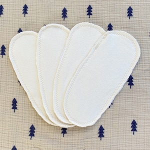 Upcycled cotton hemp diaper doubler in white