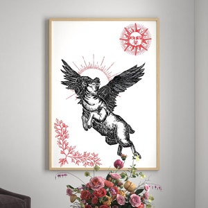 Aries Zodiac Art Print, Aries Star Sign Poster, Aries Constellation Wall Art, Aries Illustration Poster, Aries Horoscope Print, Aries Modern