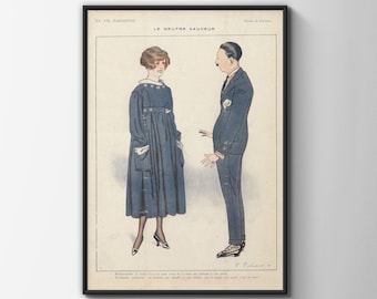 Omslagstryck av La Vie Parisienne, vintagemagasintryck, modeillustration, födelsedagspresentidé, affisch för första världskriget