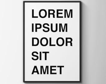 Lorem ipsum-affisch, grafisk designtryck, present till grafisk formgivare, typografisk affisch, modern konst, väggkonst, grafisk designpresent