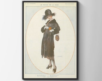 La Vie Parisienne Cover Print, Vintage Magazin Print, Mode Illustration, Mode Geburtstag Geschenk Idee, Blumen Frau Poster