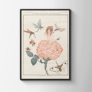 Impresión de portada de La Vie Parisienne, impresión de revista vintage, ilustración de moda, idea de regalo de cumpleaños de moda, impresión de la naturaleza