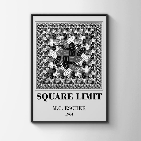 M.C. Escher Poster, M.C. Escher Square Poster, Art Poster, Exhibition Print, Vintage Art, Abstract Poster, Home Deco