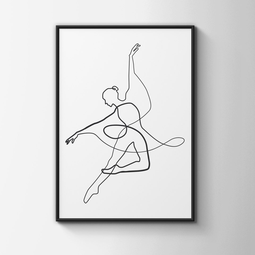 Dancing Woman Line Art Print, Dance Posters, Dance Lover Gifts, Dancer