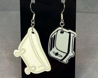 Live Laugh Toaster Bath Earrings - Dark Humor Earrings - Quirky Earrings - Great Gift For Her
